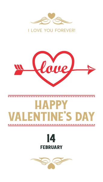 Happy Valentines day greeting card. — Stock Vector