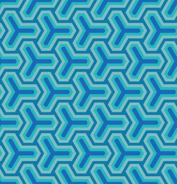 Altıgen bir ızgara üzerinde temel geometrik süsleme
