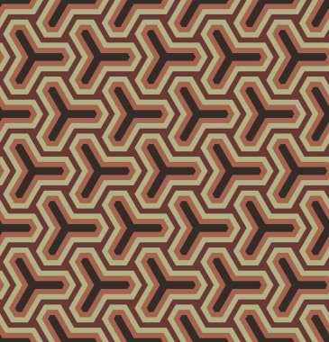 Altıgen bir ızgara üzerinde temel geometrik süsleme