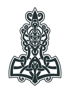 Mjollnir Thor's hammer is an amulet of Vikings clipart