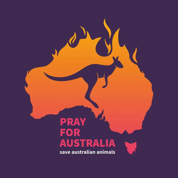 L'Australie est en feu affiche — Image vectorielle