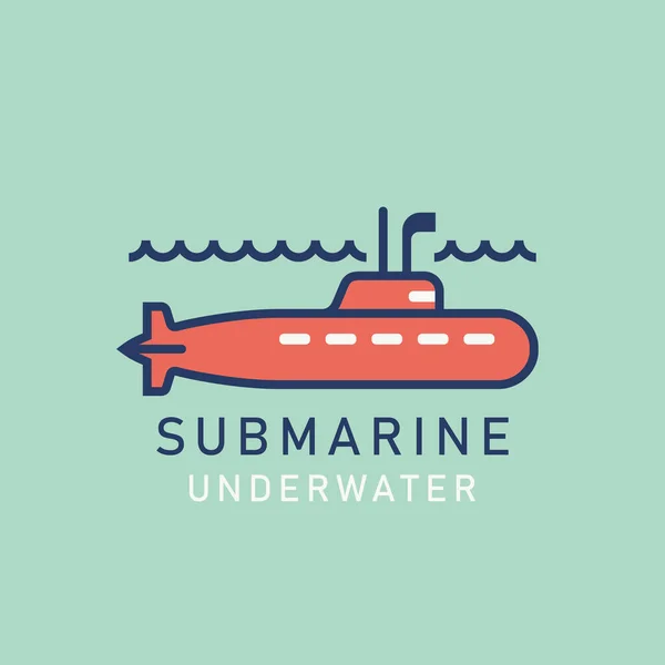 Підводний човен з перископом — стоковий вектор