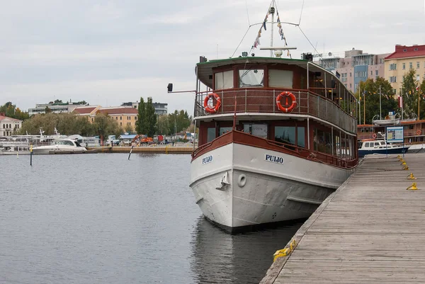 Savonlinna Finlandia Septiembre 2019 Cruceros Vapor Edificios Puerto Savonlinna Lago — Foto de Stock