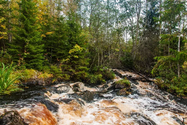Karelische Wasserfälle Ruskeala Russische Nordnatur — Stockfoto