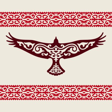Kazakistan 'ın sembolü, geleneksel bir Kazak süsü olan bir altın kartal..