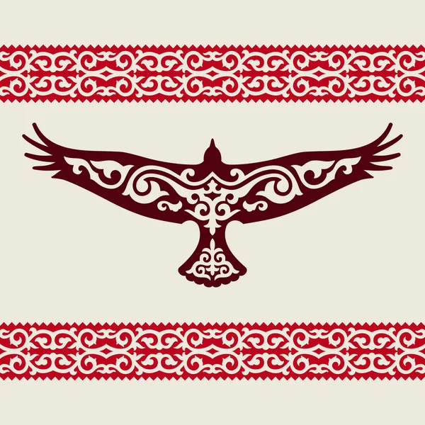 Kazakistan 'ın sembolü, geleneksel bir Kazak süsü olan bir altın kartal..