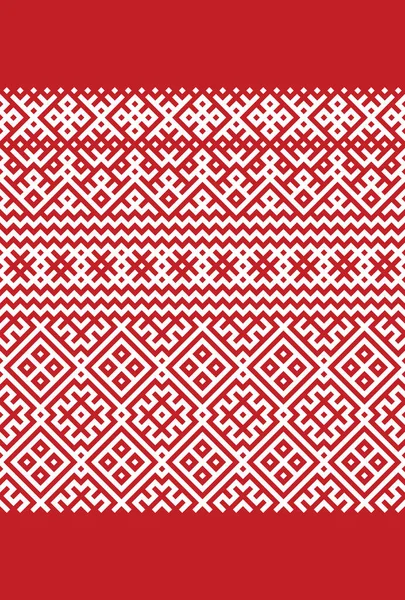 Ornamento Tradicional Bordado Dos Povos Europa Oriental Ornamento Eslavo Geométrico — Vetor de Stock