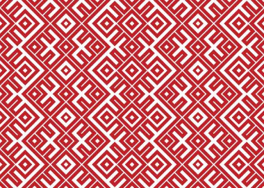 Ulusal örgü çizgili Slav süsü. Etnik, pürüzsüz geometrik desenlerin vektör çizimi