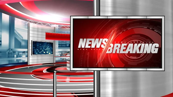 Breaking news 3D rendering  Virtual set studio for chroma footage Realize your vision for a professional-looking studio  wherever you want it. With a simple setup, a few square feet of space, and Virtual Set ,
