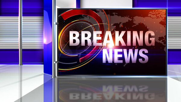 Breaking news 3D rendering  Virtual set studio for chroma footage Realize your vision for a professional-looking studio  wherever you want it. With a simple setup, a few square feet of space, and Virtual Set , 