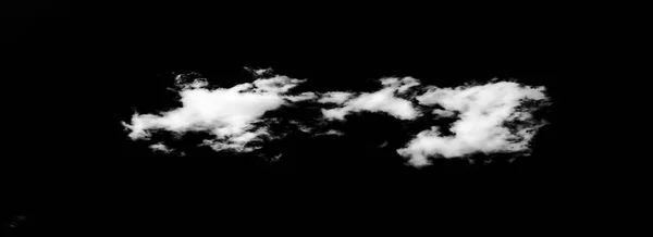 Vereinzelte Wolken über schwarzem Hintergrund. Designelemente. weiße vereinzelte Wolken. Cut-out extrahierte Wolken — Stockfoto