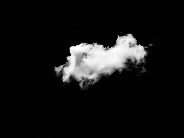 Vereinzelte Wolken über schwarzem Hintergrund. Designelemente. weiße vereinzelte Wolken. Cut-out extrahierte Wolken — Stockfoto