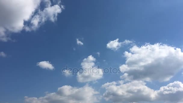 Vita moln försvinner i den varma solen på klarblå himmel. Time-lapse motion moln blå himmel bakgrund. Blå himmel. Molnen. Blå himmel med vita moln — Stockvideo