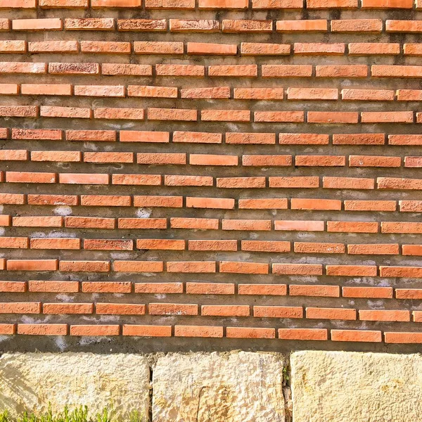 Textura de pared de ladrillo, fondo de pared de ladrillo, pared de ladrillo para diseño interior o exterior con espacio de copia para texto o imagen. Fondo de textura de pared de ladrillo orgánico rojo . — Foto de Stock