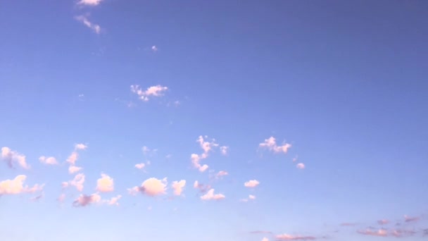 Nubes blancas desaparecen en el sol caliente en el cielo azul. Time-lapse movimiento nubes azul cielo fondo. Cielo azul. Nubes. Cielo azul con nubes blancas. Cielo azul. Nubes. Cielo azul con nubes blancas . — Vídeos de Stock