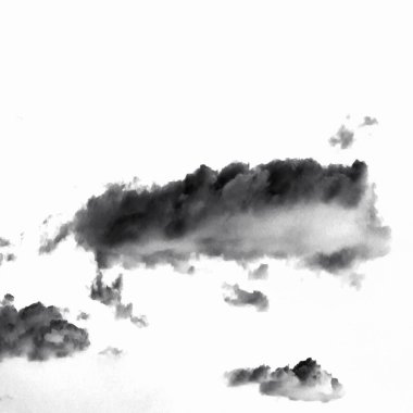 İzole siyah beyaz arka plan üzerinde duman. Soyut bulutlar