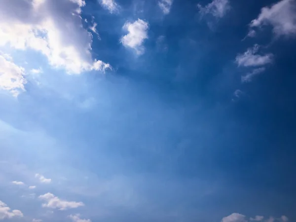 Beautiful blue sky with clouds background. Sky clouds. Sky with clouds weather nature cloud blue. Blue sky with clouds and sun — Stock Photo, Image