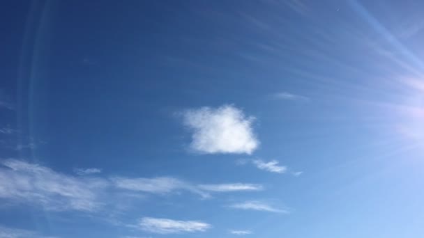 Vacker Blå Himmel Med Moln Bakgrund Sky Clouds Sky Med — Stockvideo