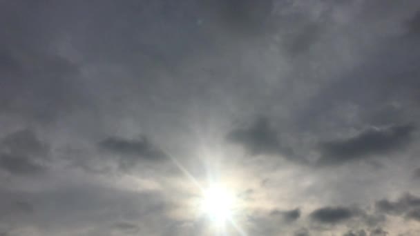 Vackra Stormig Himmel Med Moln Bakgrund Mörk Himmel Med Moln — Stockvideo