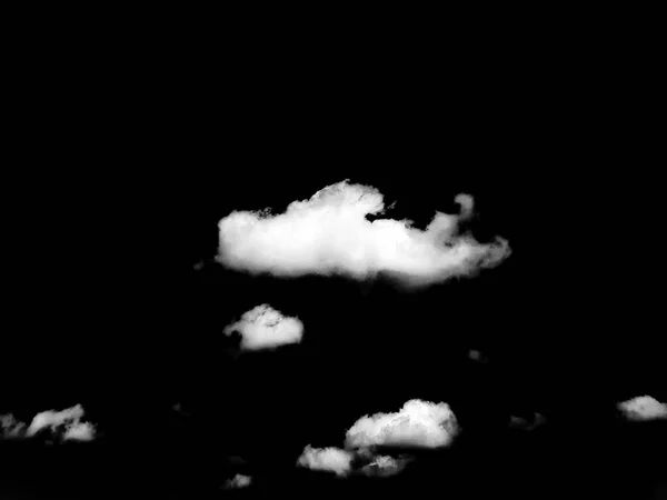 Nuvem branca isolada no fundo do céu preto . — Fotografia de Stock