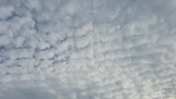 白云消失在蓝天的烈日下 4K运动云 蓝天背景和太阳 — 图库视频影像