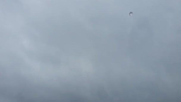 Lluvia Cae Sobre Fondo Nubes Tormenta Sobre Fondo Cielo Azul — Vídeos de Stock