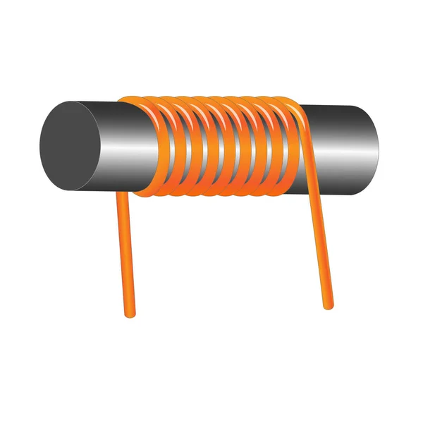 Inductor Coil on a white background — Stock Vector