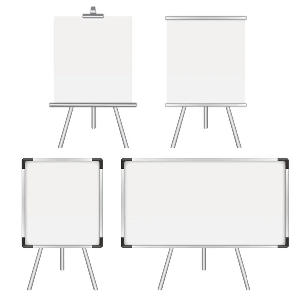 Four white boards — Stock Vector