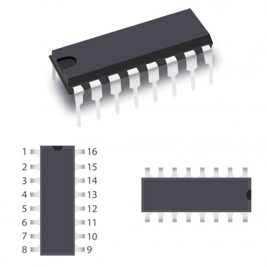 entegre devre beyaz zemin üzerine izole