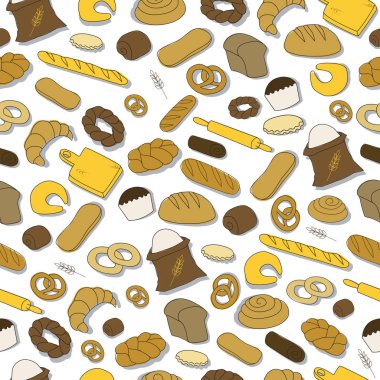 Ekmek ile Seamless renkli modeli.