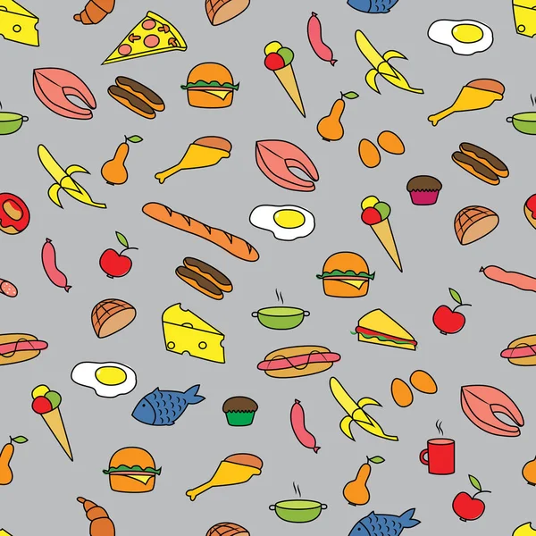 Seamless Pattern with Food.
