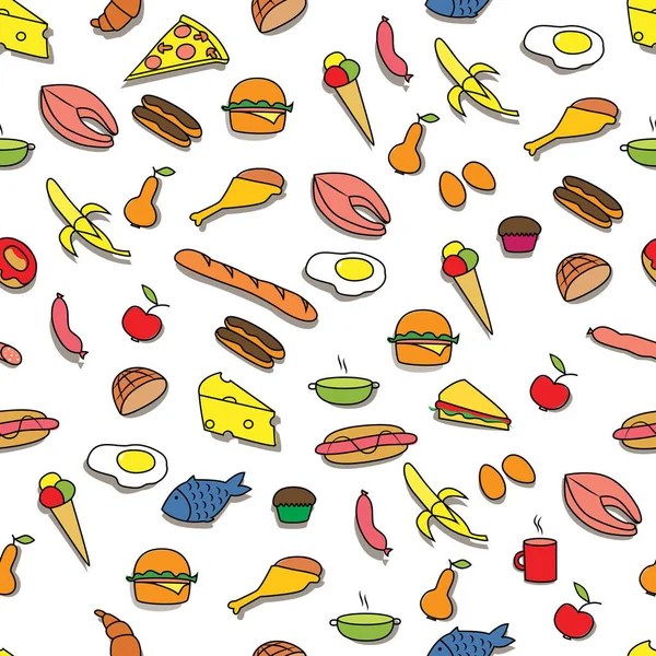 Seamless Pattern with Food.