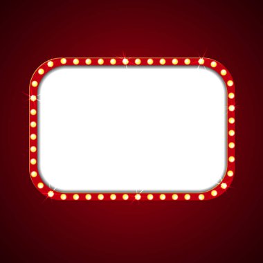 Parlak retro ışık pankartı. Vektör illüstrasyonu