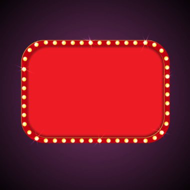 Casino retro ışık afiş. Vektör çizim