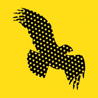 Uçan kel kartal siluet stilize. Vektör çizim