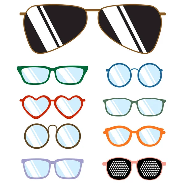 Conjunto de óculos. Ilustração vetorial colorida — Vetor de Stock