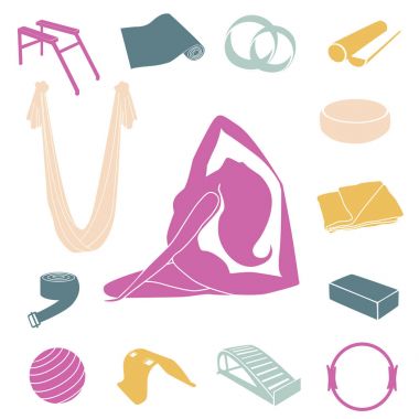 Yoga ve Pilates ekipmanları seti