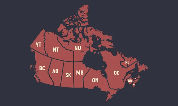 Canadá Mapa Del Póster Espacio Para Copiar — Vector de stock