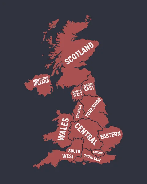 Ηνωμένο Βασίλειο Χάρτη Αντίγραφο Χώρου — Διανυσματικό Αρχείο