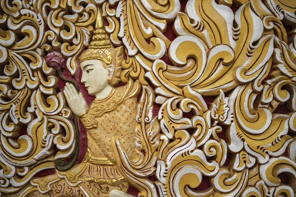 Bir Budist tapınağı, Georgetown, Penang, Malezya üzerinde duvar dekorasyonu