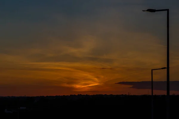 Coucher Soleil Dans Ciel Été Algarve Portugal — Photo