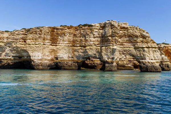 Арки Скальных Формациях Вдоль Береговой Линии Алгарве Португалия — стоковое фото