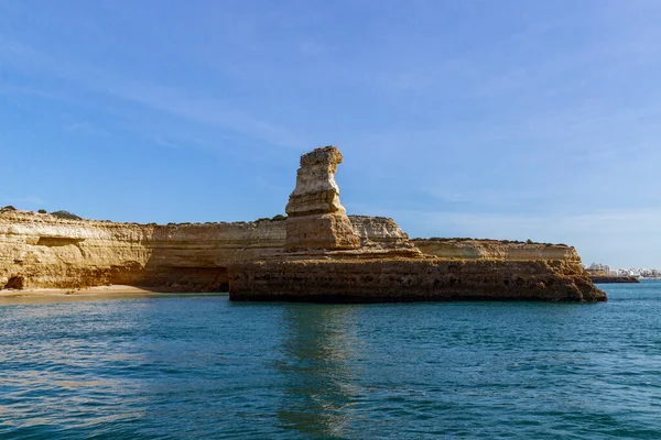 Yellow Submarine Rock Formation Algarve Portugal — стоковое фото