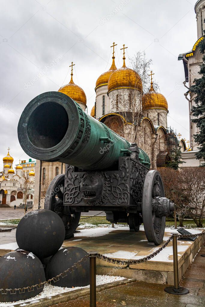 The Tsar Cannon on the Red Square in Moscow, Russia. 