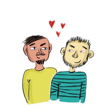İki adam birbirini seviyor Lgbt Illustrasyon.