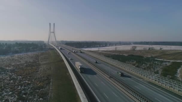 De grootste brug ter wereld, vanuit de lucht — Stockvideo