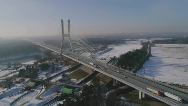 De grootste brug ter wereld, vanuit de lucht — Stockvideo