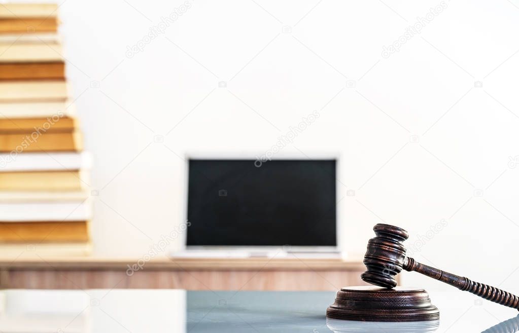 Symbol of Law on Lawyer's desk 
