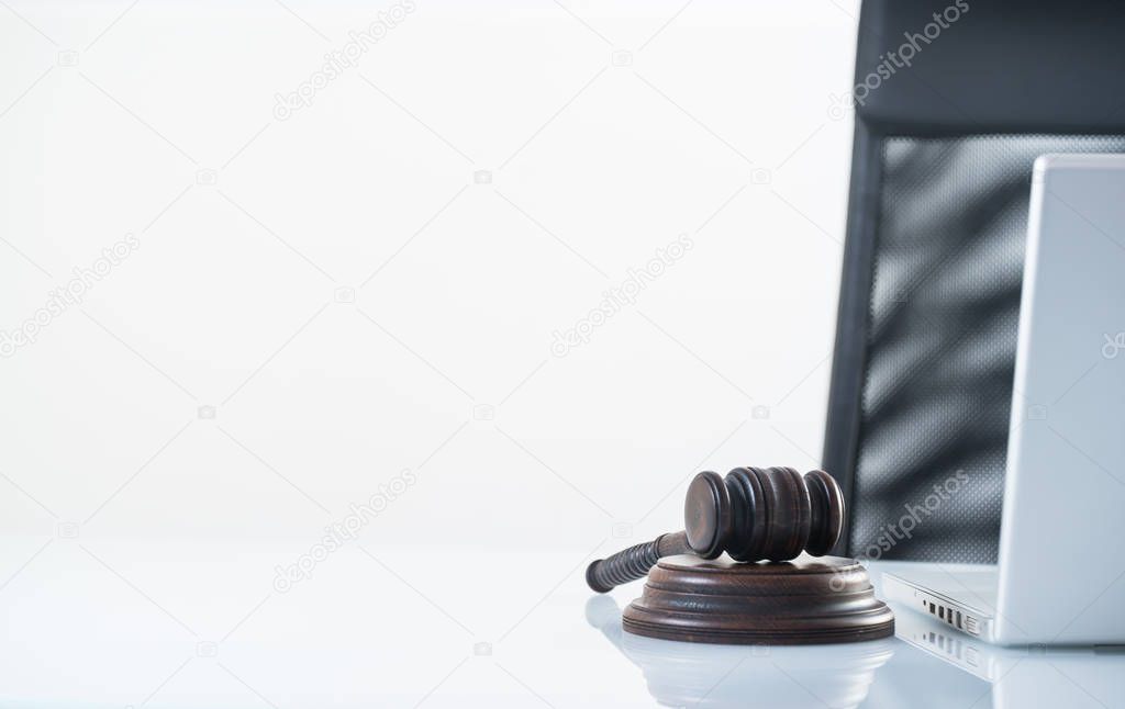 Symbol of Law on Lawyer's desk 