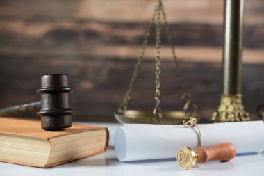 Hukuk ve adalet sembolleri - yasal hukuk kavramı görüntü. 